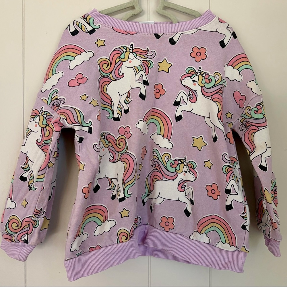Whimsical Unicorn Kids Sweater - Lavender